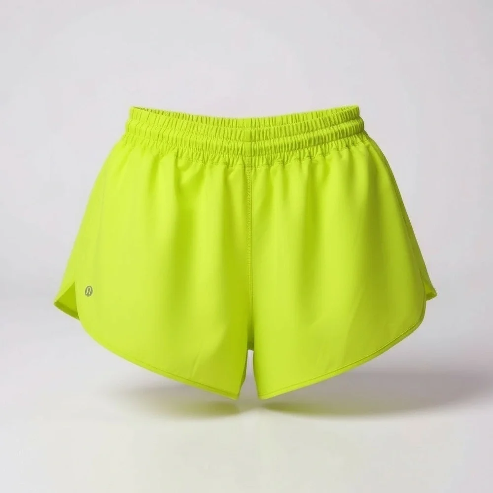 Lululemon Hotty Hot LR Short 4” Lined – Hi-Vis Yellow – Size 6 NWT - Picture 2 of 4